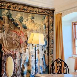 The amazing 1690 tapestries and the cracked open window.