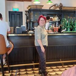 Standing at the Long Bar at Raffles