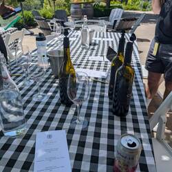 A little wine before hopping back on the bike