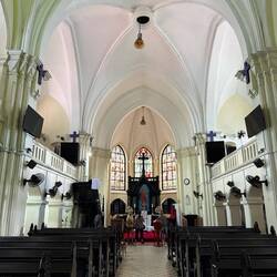 Die protestantische Kirche Anzania Front. Gebaut 1901.