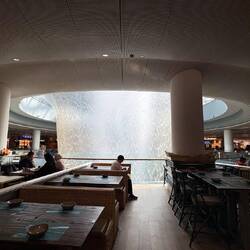 Waterfall underneath from the food court