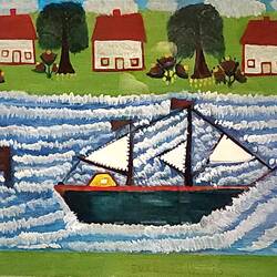 "Fishing Boats Docked at Harbor"