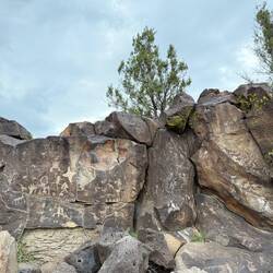 Cienguilla Petroglyphs, quite a climb to get there