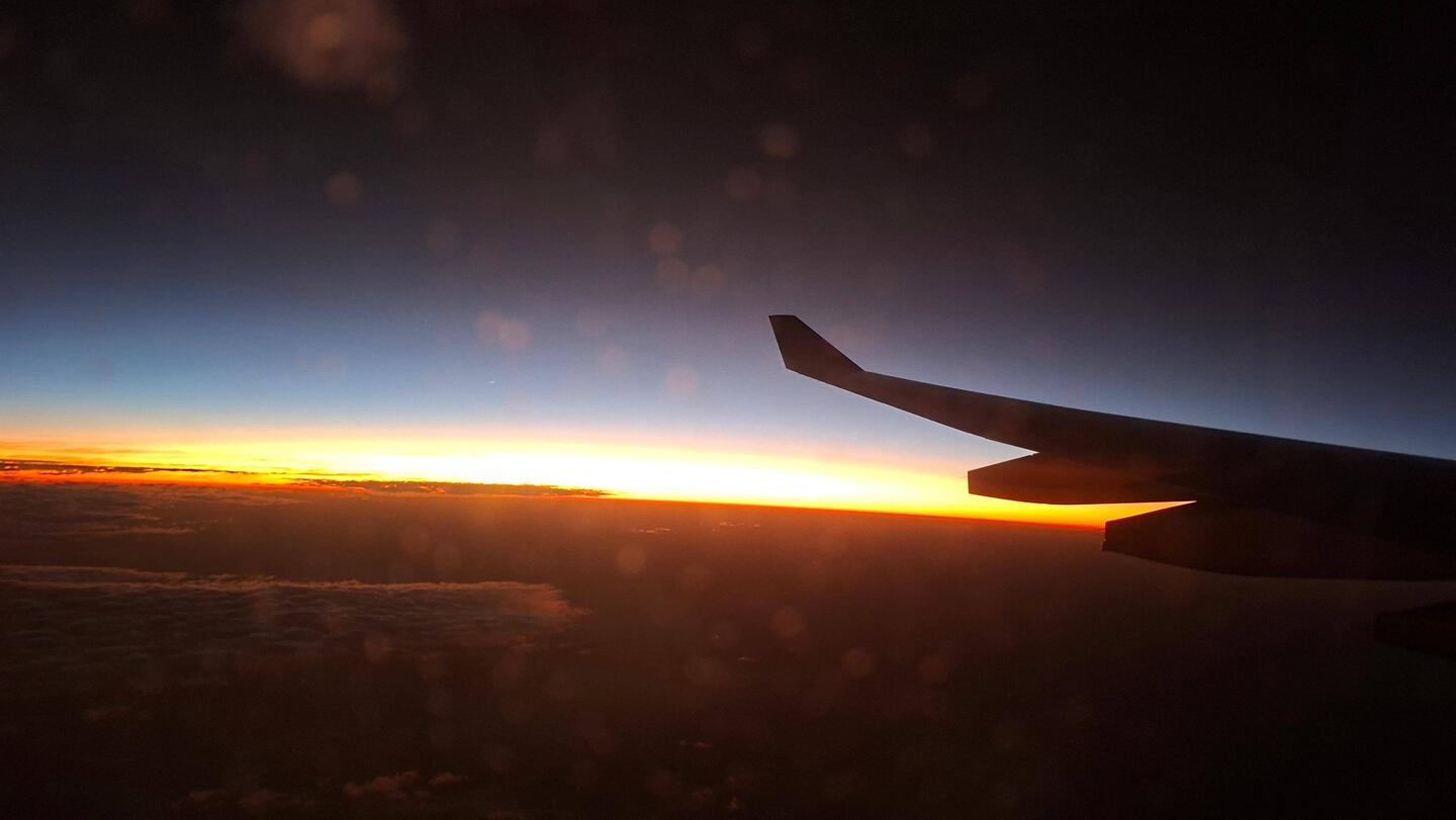 Landeanflug um 8 Uhr morgens. 🌅