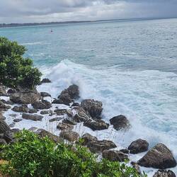 Waves coming ashore.