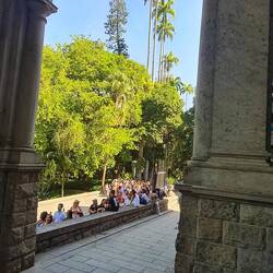 Die Warteschlange für das Foto