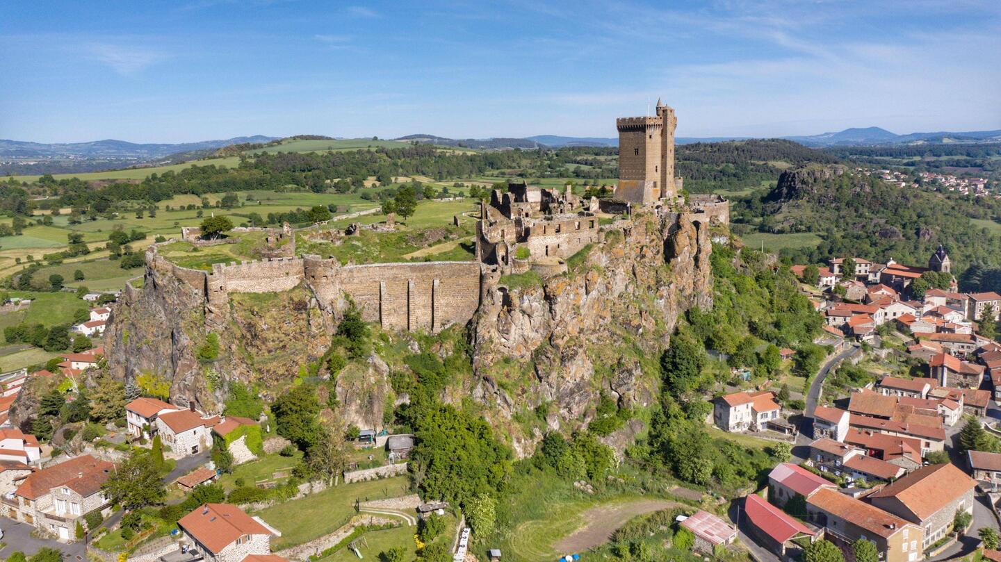 La forteresse de Polignac vue du ciel