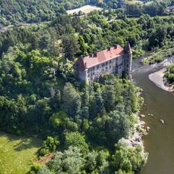 Le château de Lavoûte Polignac vu du ciel