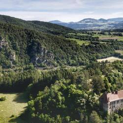 Le château de Lavoûte Polignac vu du ciel