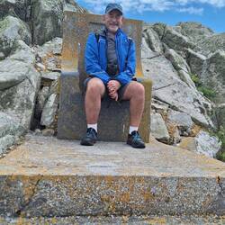 Mike in the throne of the self proclaimed Prince Michael of the Saltees (original owner)