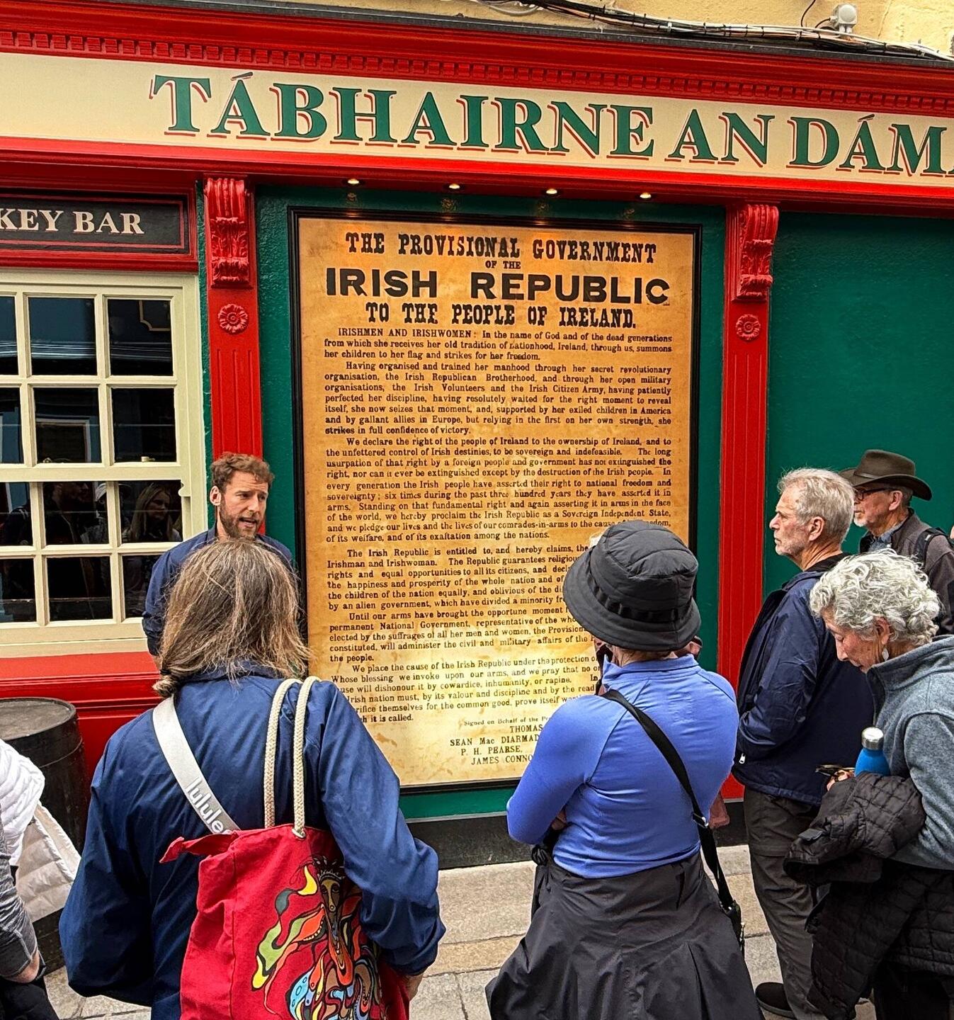 Our guide, Adam, sharing the Proclamation