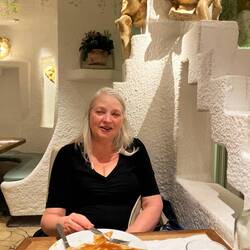 A bit tired during a late evening crepe - 8 pm!