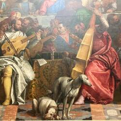 To the left: painter Veronese, to the right Titian