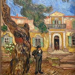 Pine Trees with Figure in the Garden of Saint-Paul Hospital 1889