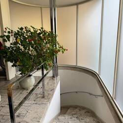 Die Treppe zum Wohnbereich