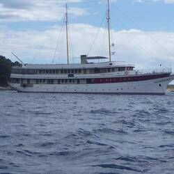 Our ship waiting for a mooring