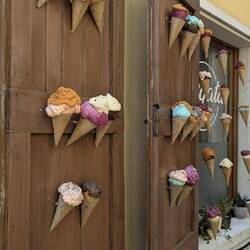 Witzige Deko Idee an einer Eisdiele