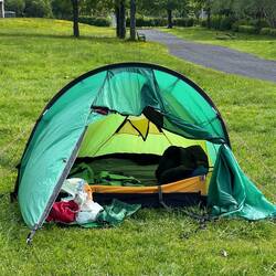 First the tent.