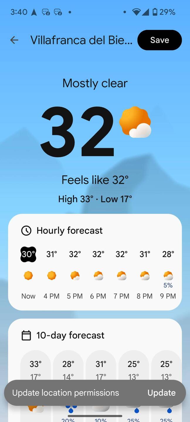 Even hotter.. say 33⁰ and sunny in Cooled down in evening