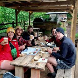 Frühstück im Falling Foss Teehouse