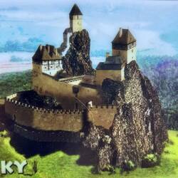 So sah die Burg einmal aus, und galt als uneinnehmbar.