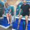 Tim getting the VIP fish pedicure while Jodi hesitates to dip a toe in the water