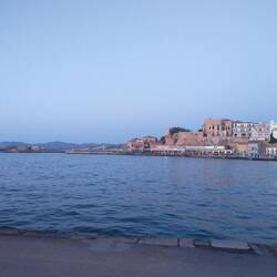 Chania view from harbour - overcast before Sahara sands blew in