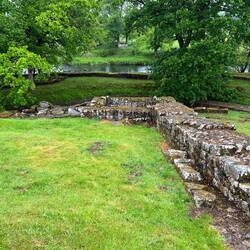 Roman abutment. Bottom of a bridge