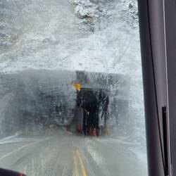 The entrance to the tunnel through the mountains