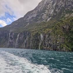 Rock face Milford sound
