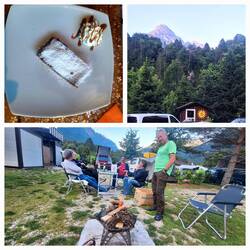 Apfelstrudel passt noch, Abendstimmung und Lagerfeuer 🔥