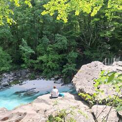Hier hat man einen super Blick auf die Soča