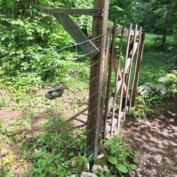 Hinter dem Zaun befindet sich ein Privatgrundstück