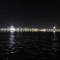 We anchored in the harbor the first night, then moved into the marina in the morning.