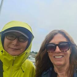 My South Korean friend who I'd met about a week after I started from Lisbon was on my boat.