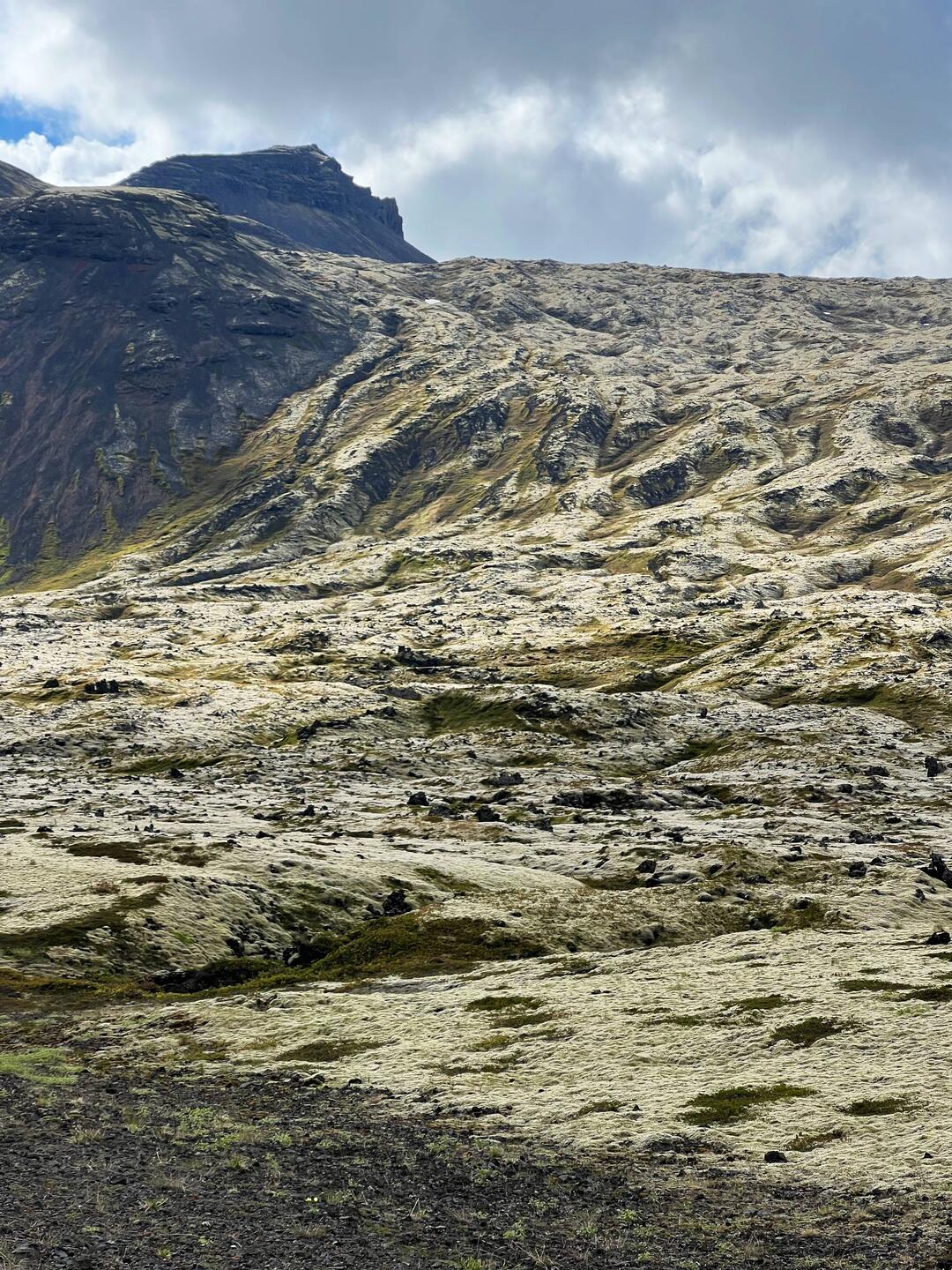Lava cascades down the mountain