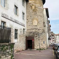 The hotel is located within the executioners tower, one of three Roman towers built in the 300s AD