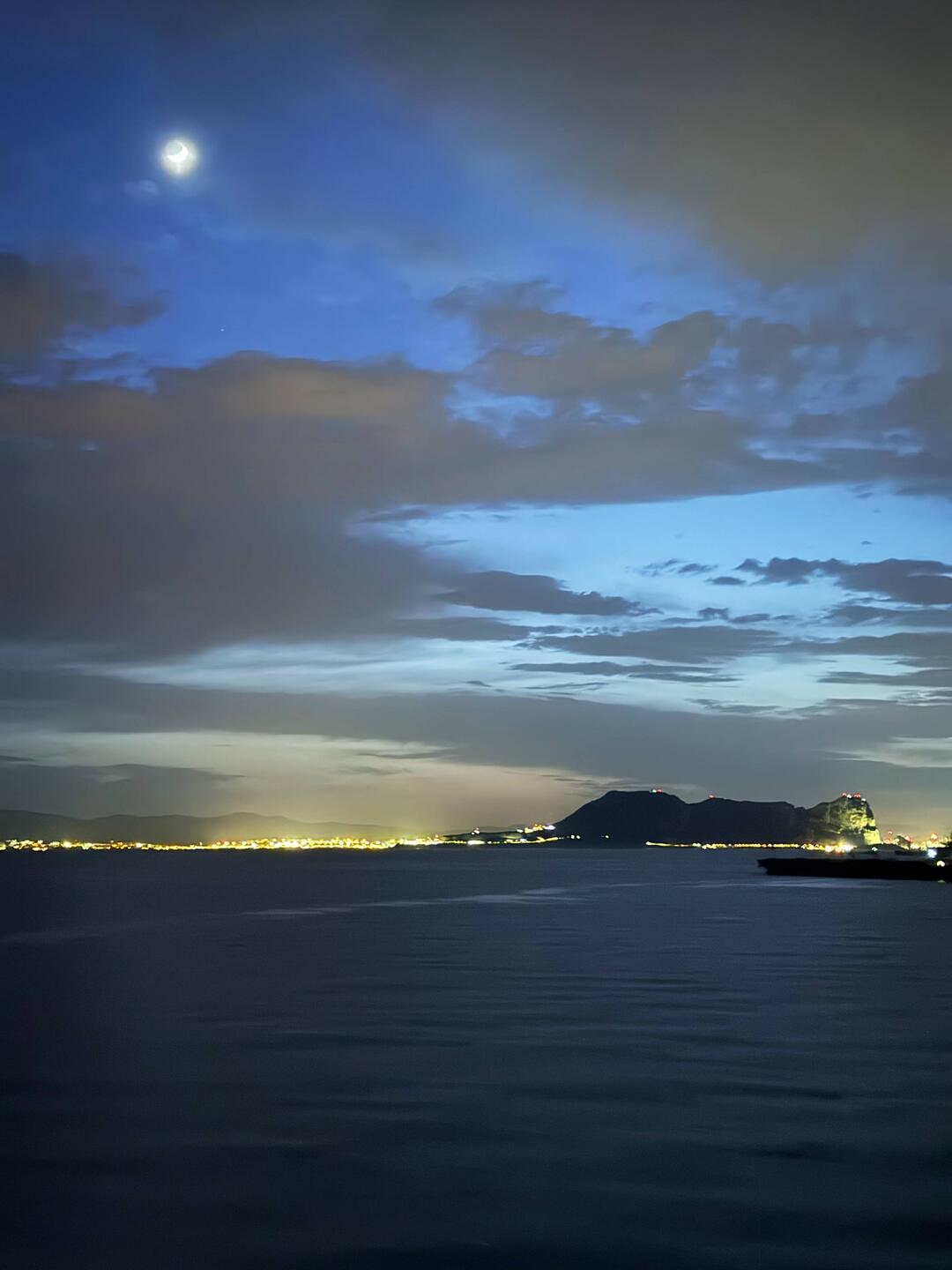Entering the Straits of Gibraltar last night