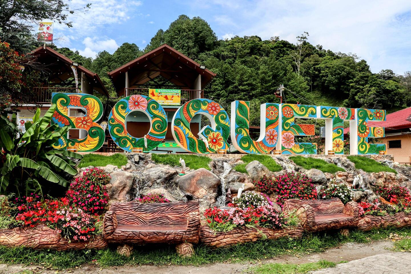 A town full of flowers.