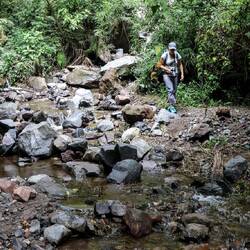 Hike along the river to a waterfall.