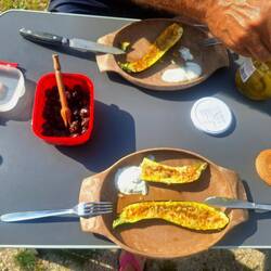 Wir starten vegetarisch, Zucchini gehen immer 🤗😋