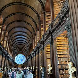 Inside the Long Room of the Old Library