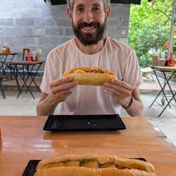 Banh Mi makes Antoine happy 😋
