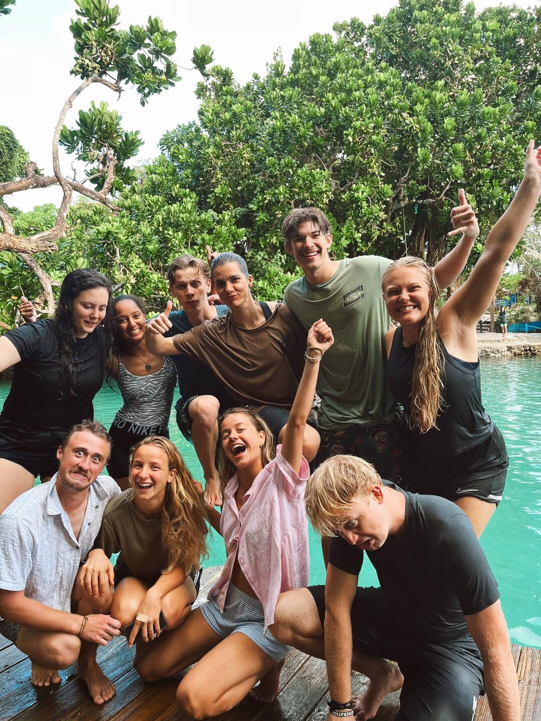 unser Team: Kyra, Jocelyn, Jaiden, Margaret, Micah, Debbi, Jerry, ich, Thirza, Jonas