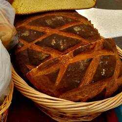 Heavy, golden Puglian bread