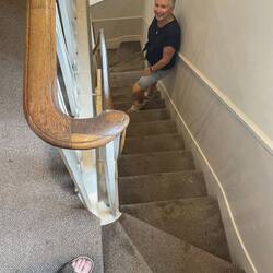Just a few stairs at our hotel in Kings Cross. I carried my case up, we are getting fit quickly.