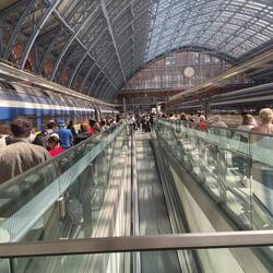 Arriving in St Pancras station in London