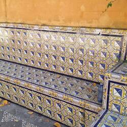 Mosaics everywhere including park benches