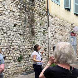 Roman walls up to 6 meters thick. Holes are construction scaffolding sites that had not been filled