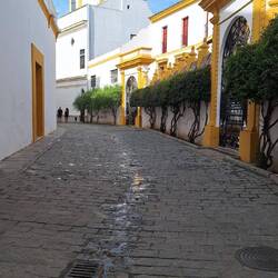 Passage leading to the entrances